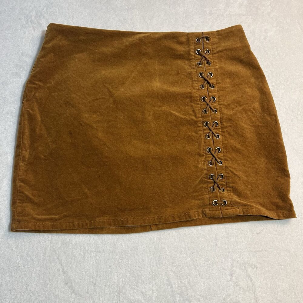 Forever 21 Womens Size 0X Faux Suede Mini‎ Skirt Retro Grunge Hippie Y2K Cowgirl